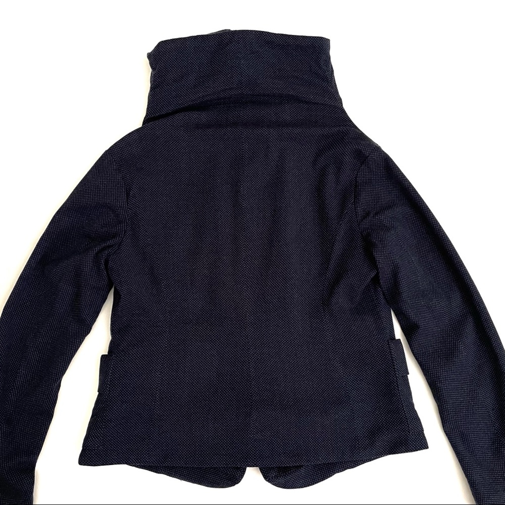Lilith Navy Wool Blend Snap Front Jacket Blazer L - Picture 6 of 10